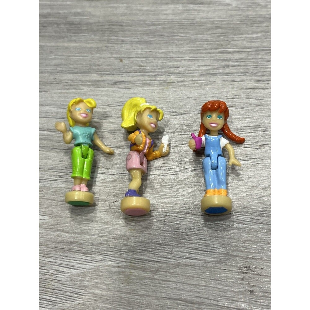 3 Mattel Polly Pocket Figures 2002 Pollyworld Carousel Amusement Park